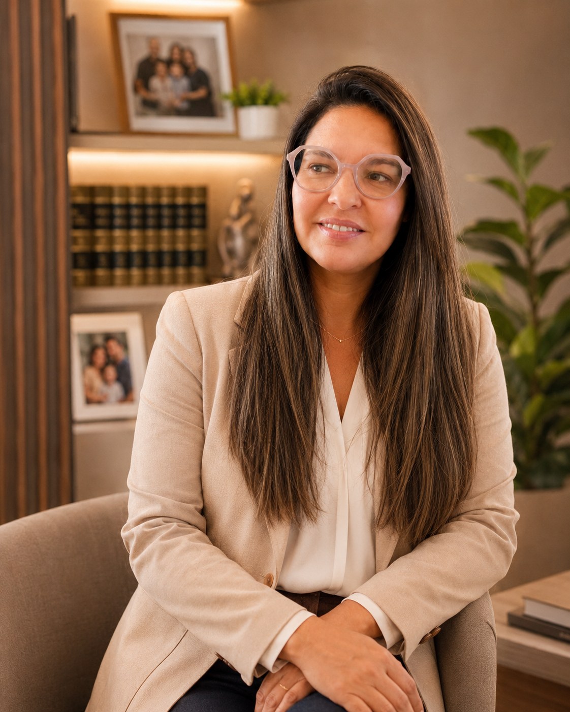 Dra. Paula Matheus em seu escritório